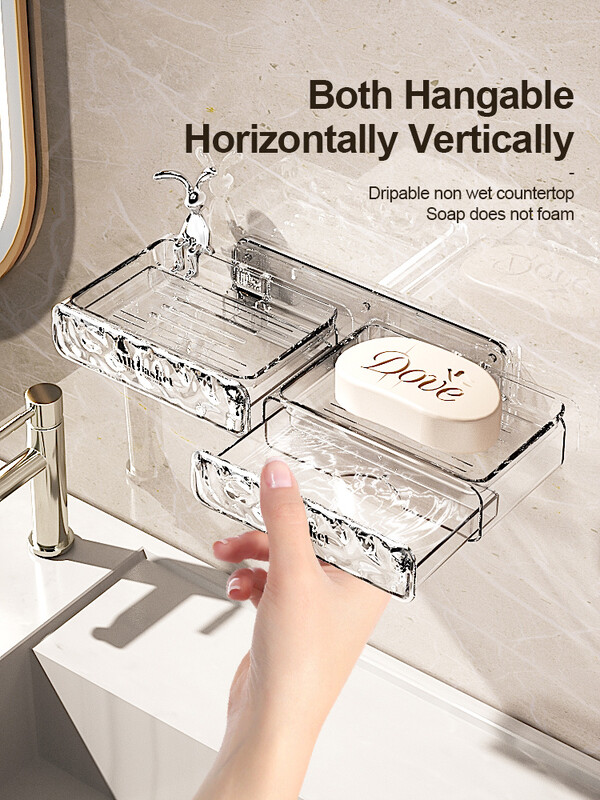 mr korv Mitte-stantsutav seebikarp Seinale paigaldatav tippkvaliteediga vannitoa liustikumustriline seebihoidik majapidamises kasutamiseks mõeldud seebikarp