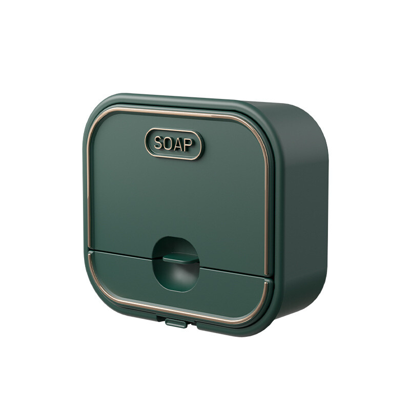 Seinale paigaldatav äravooluseebialus Vannitoa Flip-top tolmukindel seebialus Punch-free seebihoidik Riiul Loominguline hoiurest