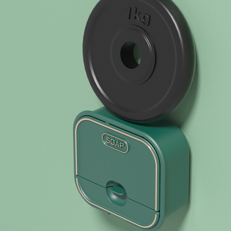 Seinale paigaldatav äravooluseebialus Vannitoa Flip-top tolmukindel seebialus Punch-free seebihoidik Riiul Loominguline hoiurest