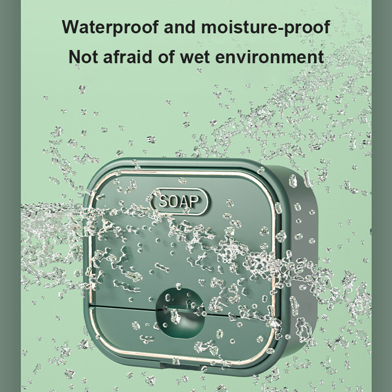 Seinale paigaldatav äravooluseebialus Vannitoa Flip-top tolmukindel seebialus Punch-free seebihoidik Riiul Loominguline hoiurest