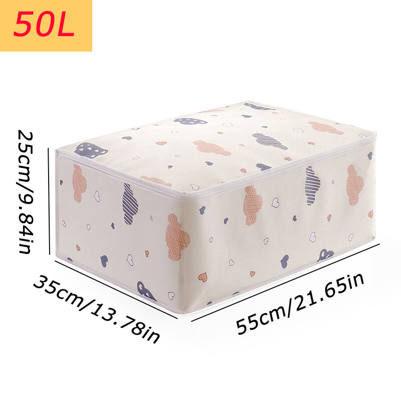 Tekiriiete suur hoiukott tõmbluku ja käepidemega kokkupandav teki hoiukast Suure mahutavusega tekiriiete korraldaja