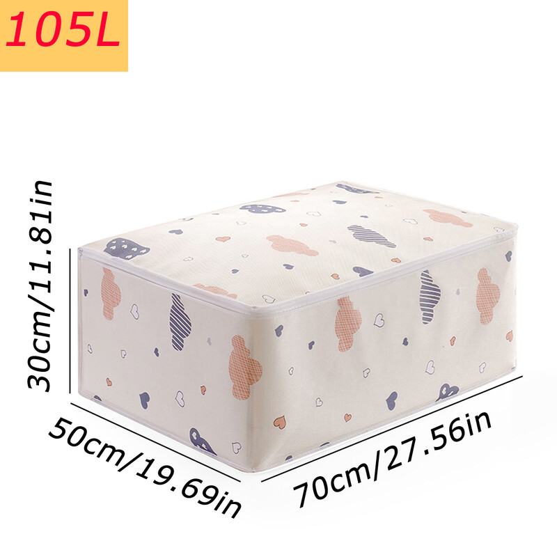 Tekiriiete suur hoiukott tõmbluku ja käepidemega kokkupandav teki hoiukast Suure mahutavusega tekiriiete korraldaja