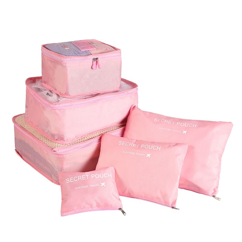 Set de 6 bucăți Geantă organizatoare de călătorie Geantă convenabilă pentru depozitare de călătorie Ambalare pantofi Geanta de depozitare pentru haine Geanta de capacitate mare
