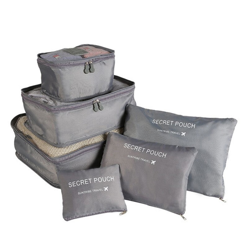 Set de 6 bucăți Geantă organizatoare de călătorie Geantă convenabilă pentru depozitare de călătorie Ambalare pantofi Geanta de depozitare pentru haine Geanta de capacitate mare