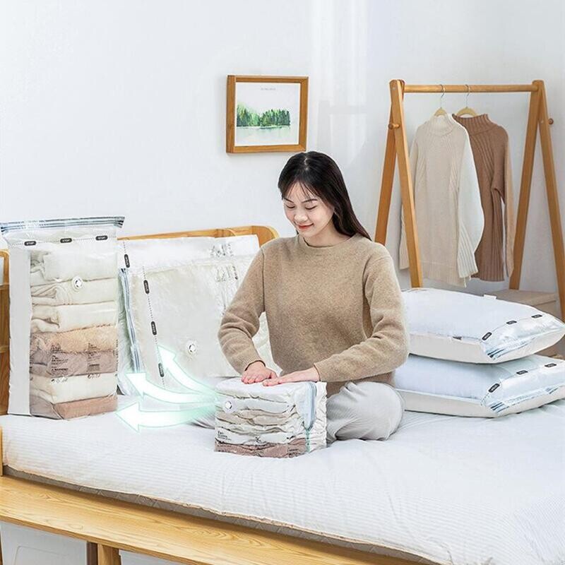 Pumpa pole vaja Vaakumkompressorkott riiete hoidmiseks Rõivad Tühjad pakitud kotid Hoiukorraldaja Reisitarvikud