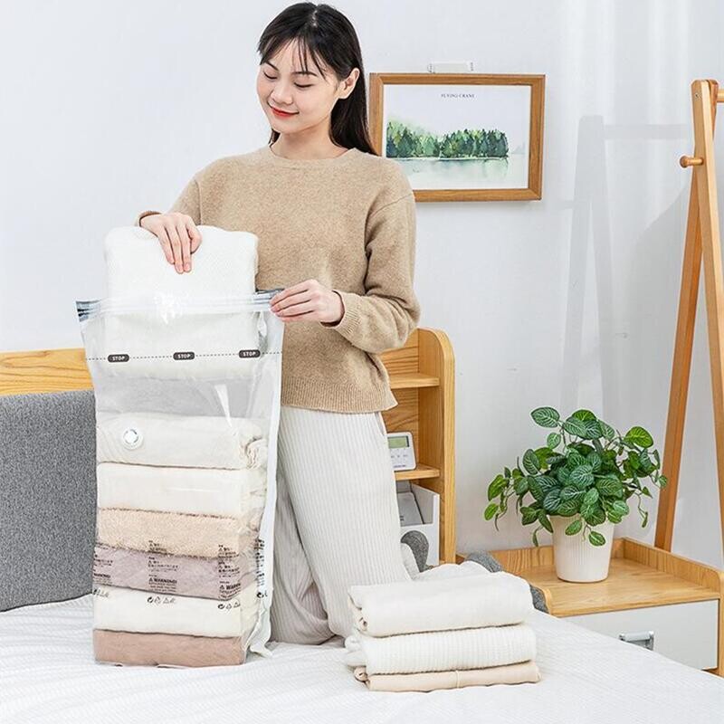 Pumpa pole vaja Vaakumkompressorkott riiete hoidmiseks Rõivad Tühjad pakitud kotid Hoiukorraldaja Reisitarvikud