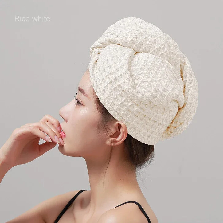 Vahvliga imavad juukserätikud Kiiresti kuivavad pehmed naiste pearätikud turban juuste kuivatamiseks Kortsumisvastane dušš vannimähisega mütsirätik