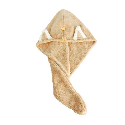 Plaukų džiovinimo rankšluosčio įvyniojimas su katės ausimi, mikropluošto plaukų rankšluostis moterims ir mergaitėms, greitai džiūstantys plaukai, vonios dušas, sausas galvos turbanas