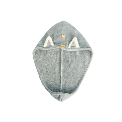 Plaukų džiovinimo rankšluosčio įvyniojimas su katės ausimi, mikropluošto plaukų rankšluostis moterims ir mergaitėms, greitai džiūstantys plaukai, vonios dušas, sausas galvos turbanas