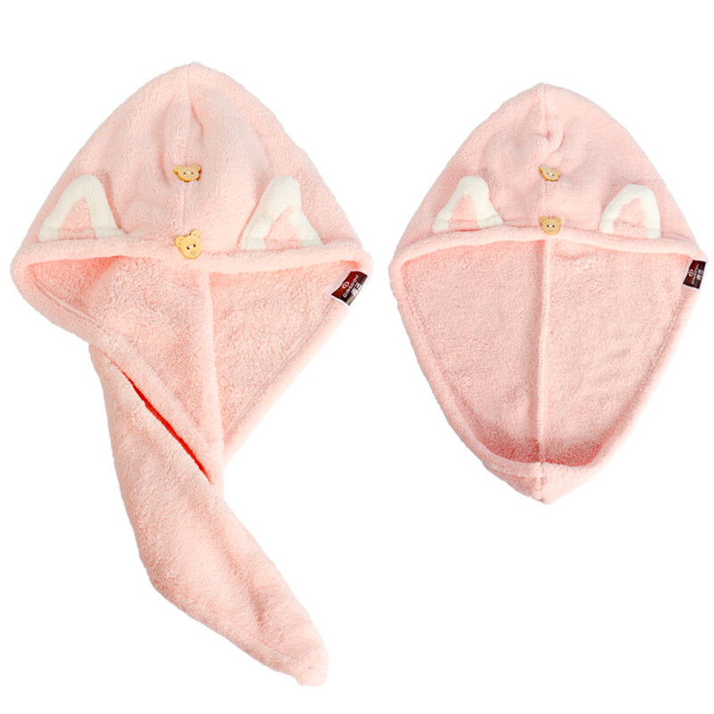 Plaukų džiovinimo rankšluosčio įvyniojimas su katės ausimi, mikropluošto plaukų rankšluostis moterims ir mergaitėms, greitai džiūstantys plaukai, vonios dušas, sausas galvos turbanas