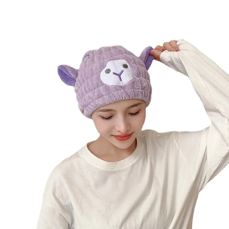 Buitinė sausų plaukų kepuraitė, mikropluošto stora koralinė vilna, sugerianti greitai džiūstanti rankšluosčio kepurė Moteriška rankinė turbaninė dušo kepurė