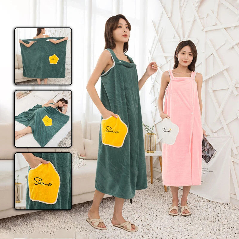 Vanniseelik Coral samet vannirätik vanniseelik Paksenenud imav hommikumantel vanniseelik Home traksid, kantav naiste hommikumantel