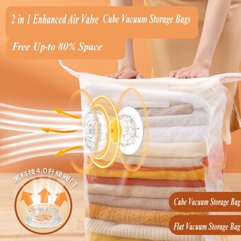 Jumbo Cube Extra Large Vacuum Sealer Bags for Comforters Κουβέρτες Κλινοσκεπάσματα Παπλωματοθήκη Ατζέντα, Space Bags Vacuum Storage Bag