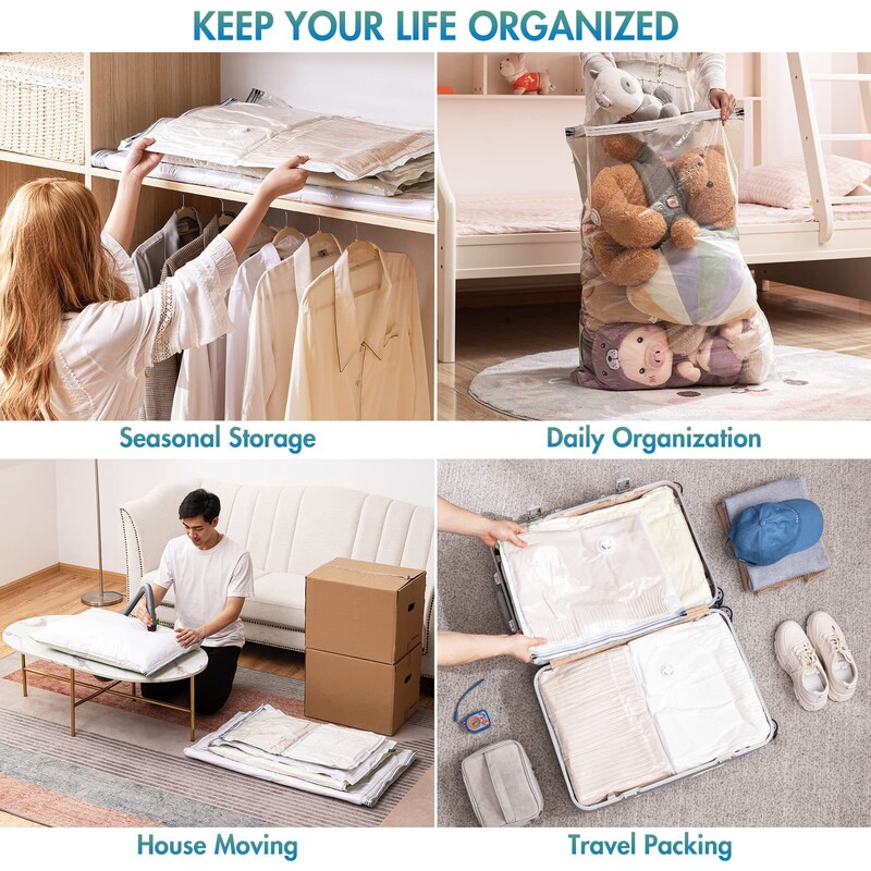 Jumbo Cube saci de sigilare cu vid extra mari pentru cuverturi Pături lenjerie de pat plapumă dulap organizatori, pungi spațiale sac de depozitare în vid