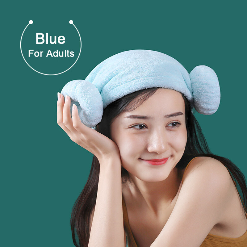 Korallfliisist juuksekuivamüts sarvmüts Super imav kiiresti kuivav juukserätik lastele täiskasvanutele pikkade juustega mähiskork Armas dušimüts