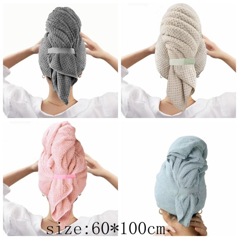 Mitmevärviline pehme kuivav juukserätik kortsumisvastane paksem imav rätik Vannitoa dušitarvikud Coral Velvet märgade juuste tööriist