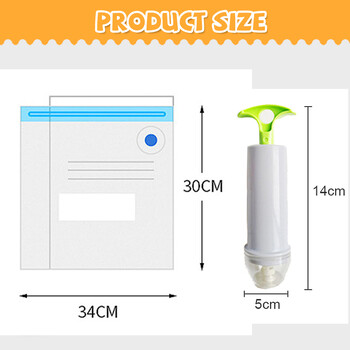 1/5/6/11PCS Найлонова торбичка за съхранение на храна Влагоустойчива торбичка за освежаване на храна Запечатваща торбичка Ръчна помпа за многократна употреба Вакуумна торбичка Sous Vide Bag
