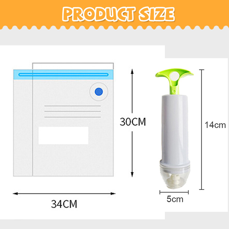 Pungă de plastic pentru depozitarea alimentelor 1/5/6/11 buc. Pungă de etanșare pentru alimente proaspete, rezistentă la umiditate, pompă manuală reutilizabilă, sigilare sub vid.