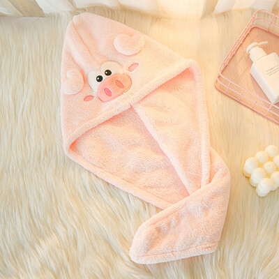 Armsa Jaapani stiilis multifilmi Little Pig kuivade juustega müts Magic Microfiber Coral fliisist dušikork, imav kiiresti kuivav rätik