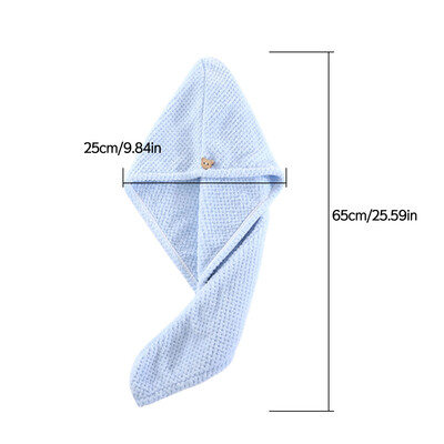 Naujas 1 vnt. baltas vaflinis audinys po dušo plaukų džiovinimo įvyniojamas rankšluostis Greitai išdžiūnantiems plaukams kepuraitės kepuraitė turbano galvos apvyniojimo maudymosi priemonė