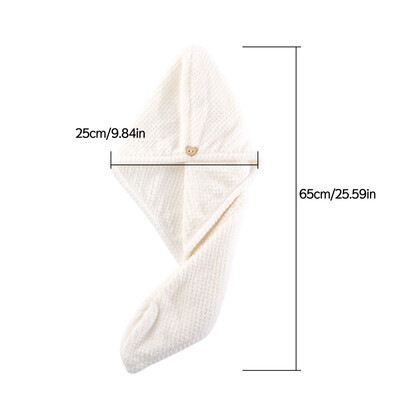 Naujas 1 vnt. baltas vaflinis audinys po dušo plaukų džiovinimo įvyniojamas rankšluostis Greitai išdžiūnantiems plaukams kepuraitės kepuraitė turbano galvos apvyniojimo maudymosi priemonė