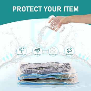 8 τμχ Vacuum Storage Bags Carry On,vacuum Τσάντα αποθήκευσης ρούχων Τσάντες ταξιδιού Organizer Τσάντες στεγανοποίησης κενού για ρούχα 40x50cm