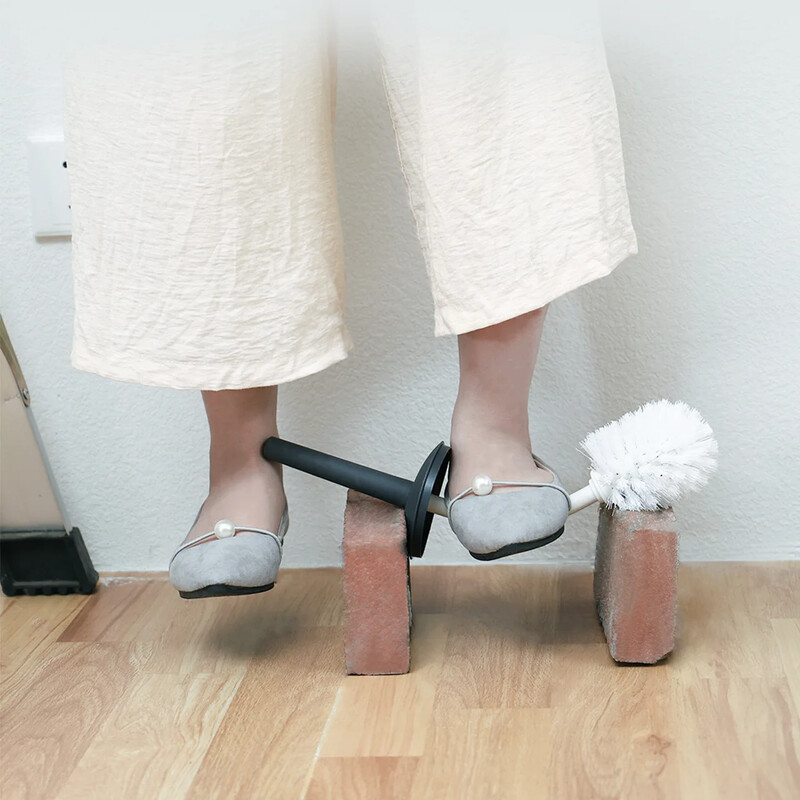 Πλαστική βούρτσα τουαλέτας με όρθια βάση Βούρτσα καθαρισμού τουαλέτας μακριά λαβή για WC Αξεσουάρ μπάνιου Εργαλεία οικιακού καθαρισμού