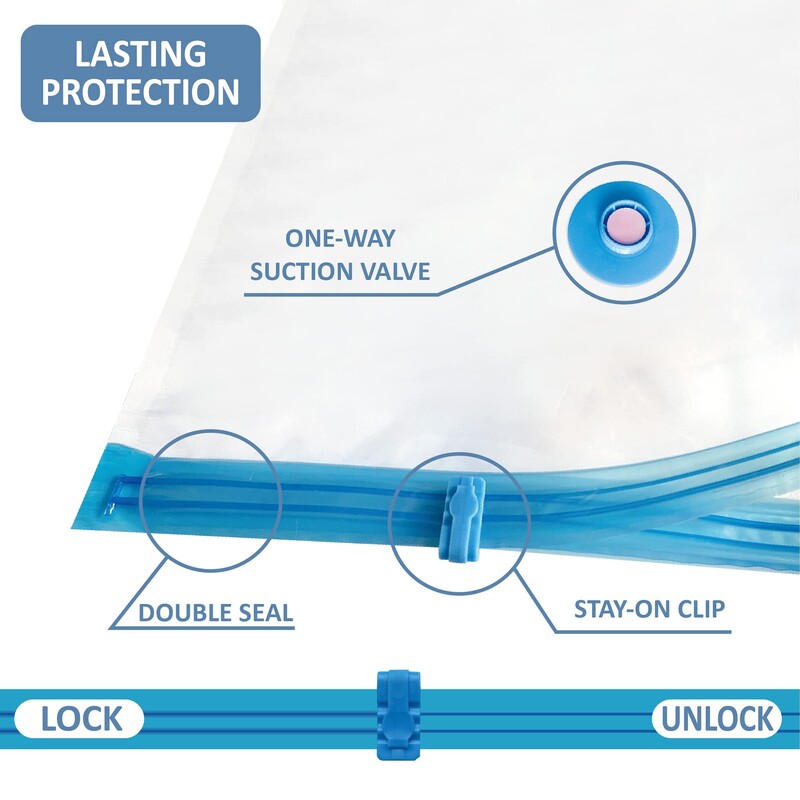 Vakuumske vrećice za pohranu Štedi prostor Hermetički kompresijski organizator za odjeću, jastuke, jorgane, deke, posteljinu s ručnom pumpom