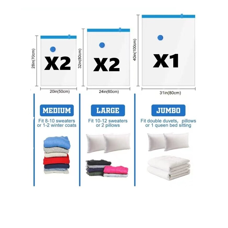 Vakuumske vrećice za pohranu Štedi prostor Hermetički kompresijski organizator za odjeću, jastuke, jorgane, deke, posteljinu s ručnom pumpom