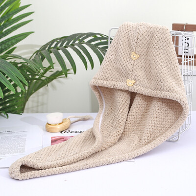 Femei Prosoape moi din microfibră Cască de duș Prosop Pălării de baie pentru femei Cască de păr uscat Uscare rapidă Moale pentru Lady Turban Head Fată Prosop