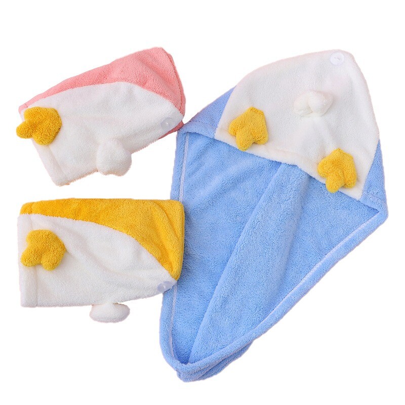 Armas Duck Cartoon Dušimüts Korallfliisist Juuksed Turban Vannituba Kaasaskantav Naiste Kuiv Mikrofiibrist Kiiresti Kuivatavad Pakendatud Käterätikud