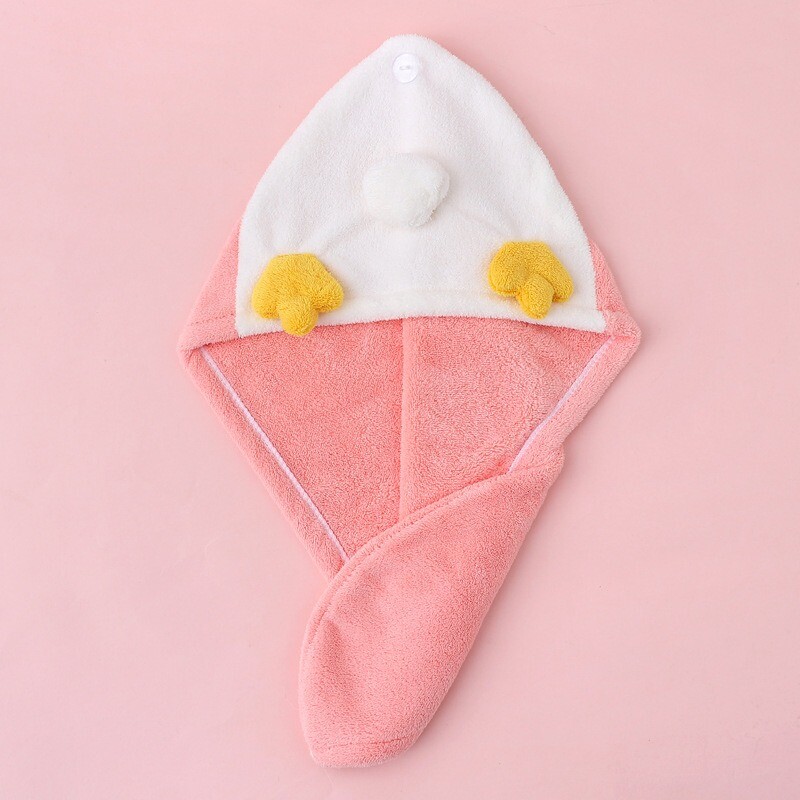 Armas Duck Cartoon Dušimüts Korallfliisist Juuksed Turban Vannituba Kaasaskantav Naiste Kuiv Mikrofiibrist Kiiresti Kuivatavad Pakendatud Käterätikud