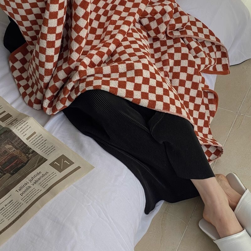 Vintage karirani ručnik za kupanje Šahovnica Ručnik za ruke Upijajući lice Kupaonica Dom Hotel Vanjski Udobni ručnici Kawaii