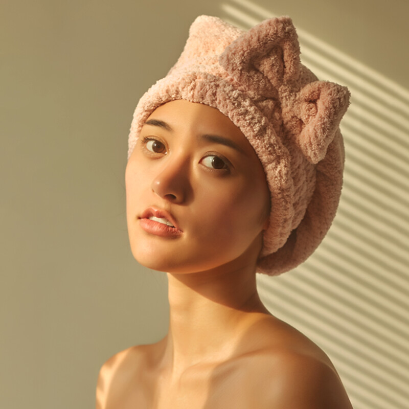 Bow Super imav käterätik juuksemähis elastne riba turban pleekimiskindel mikrofiiber pehme kork dušš Lady Sweet tavaline korall samet