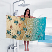 1PC80x150cm rannarätik, kilpkonna naasmine merre vannirätik, ülipeenest kiust kangas, puhkuseks, turismiks, telkimiseks