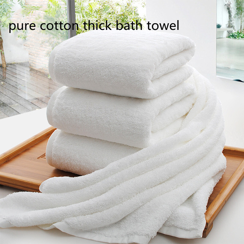 80x160cm valge suur vannilina paksendatud puuvillane rätik hästi imav vannirätik, mis sobib basseiniga perehotellidesse