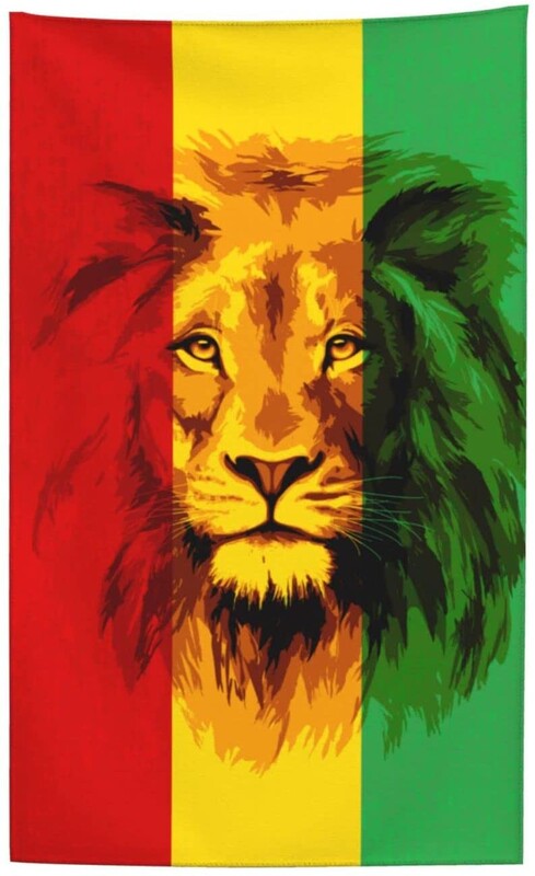 Mikrokiust rannarätik Reggae Rasta Flag Lion Vannirätikud Liivakindlad Kiiresti Kuivatavad Basseinirätikud Ujumisreisi rannatekk