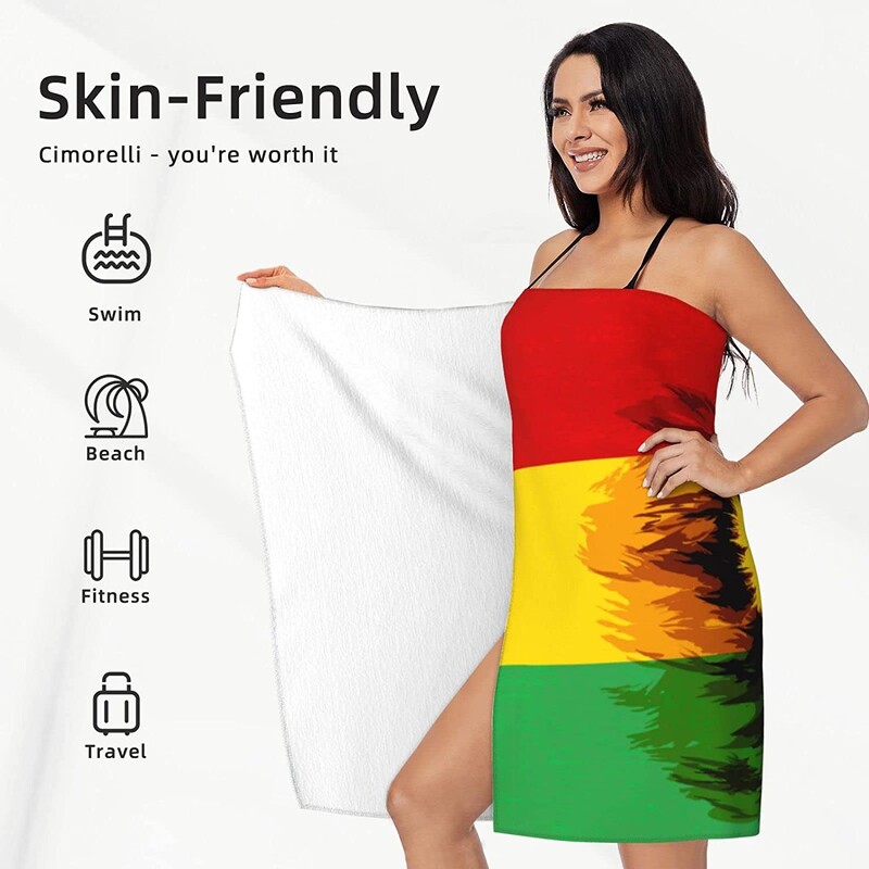 Mikrokiust rannarätik Reggae Rasta Flag Lion Vannirätikud Liivakindlad Kiiresti Kuivatavad Basseinirätikud Ujumisreisi rannatekk