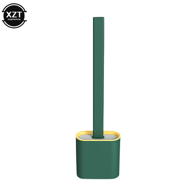 1vnt tualeto šepečio vandens nutekėjimas su greitai džiūstančiu pagrindu silikoninis wc plokščia galvutė, lankstus minkštų šerių šepetys su greito džiūvimo laikiklio rinkiniu