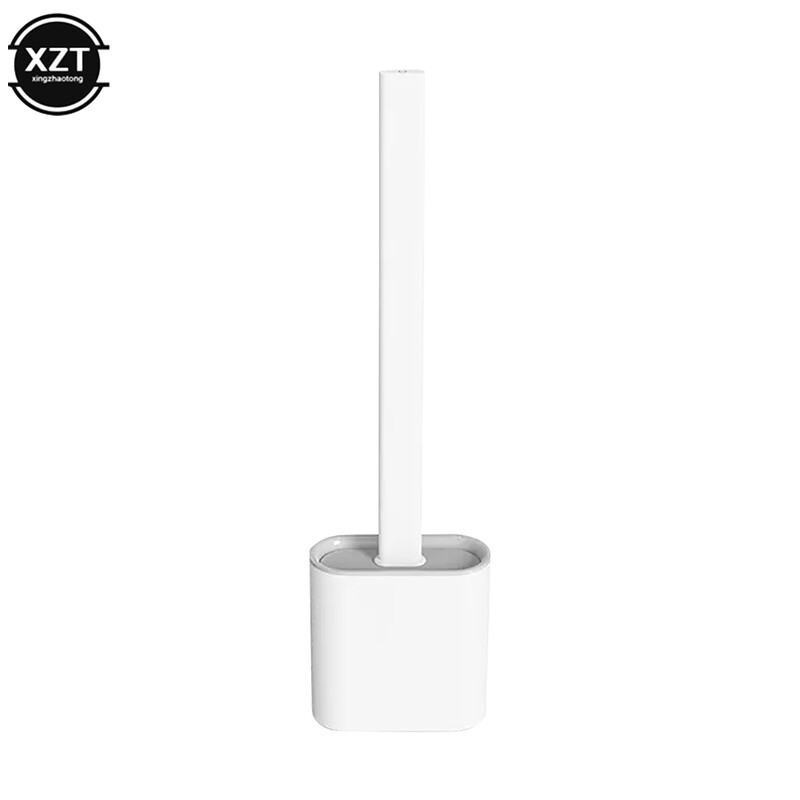 Perie de toaletă rezistentă la scurgeri cu bază Silicon Wc cu cap plat Perie flexibilă cu peri moi cu uscare rapidă set de instrumente