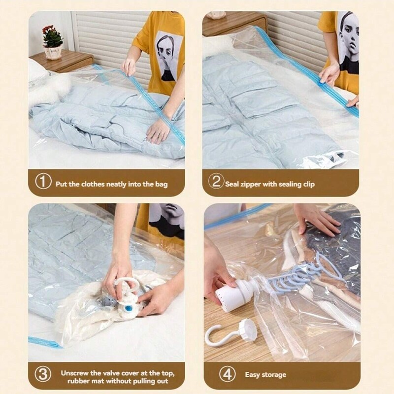 Rippuvad vaakumkotid riiete jaoks, vaakumkinnitusega ülikonnad, kleidid, jakid, kapikorder kolimistarvete jaoks