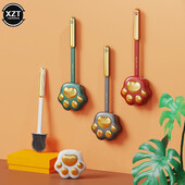 Uus Cartoon Cat Paw Silikoonist WC-hari Seinale kinnitatavad korraldajad Ilma ummikuteta puhastamine Vannitoa puhastusnõud Kodu WC-hari