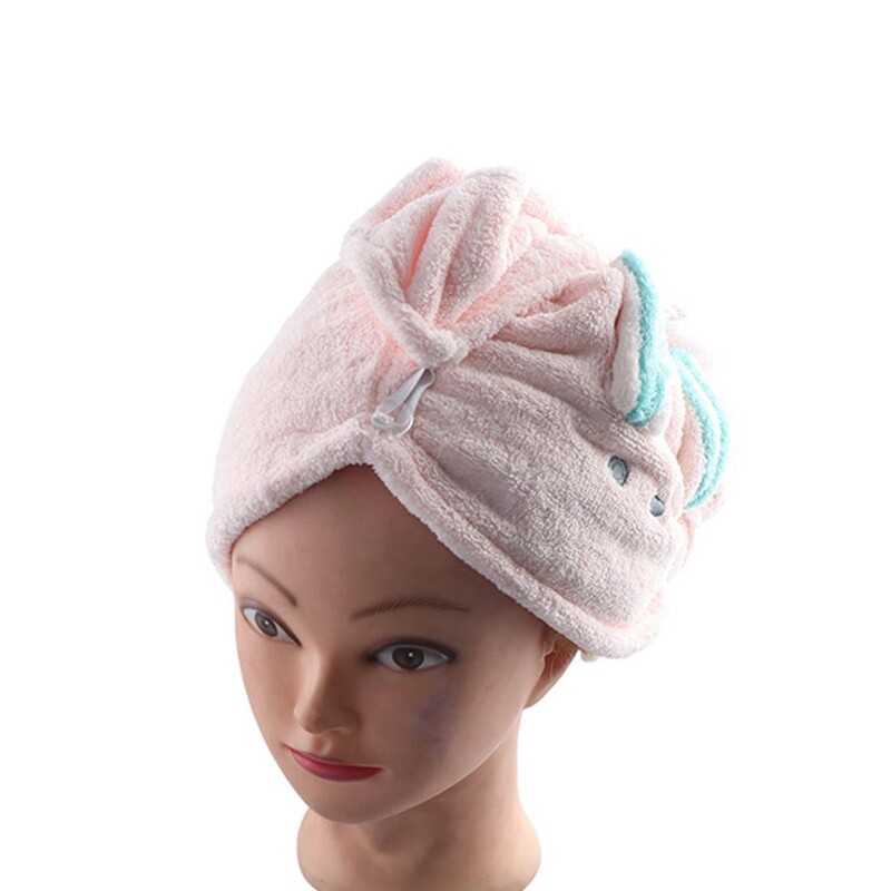 Korallifliis naistele kolmnurkpea mähis Kiiresti kuivav vannirätik juuksekuivatusrätik Mikrofiibrist rätik dušikork Dushi turban