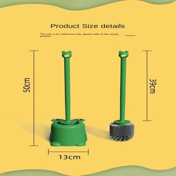 Пластмасови четки за почистване с меки влакна Зелена жаба Четка за тоалетна Креативна четка с дълга дръжка с основа за тоалетна баня