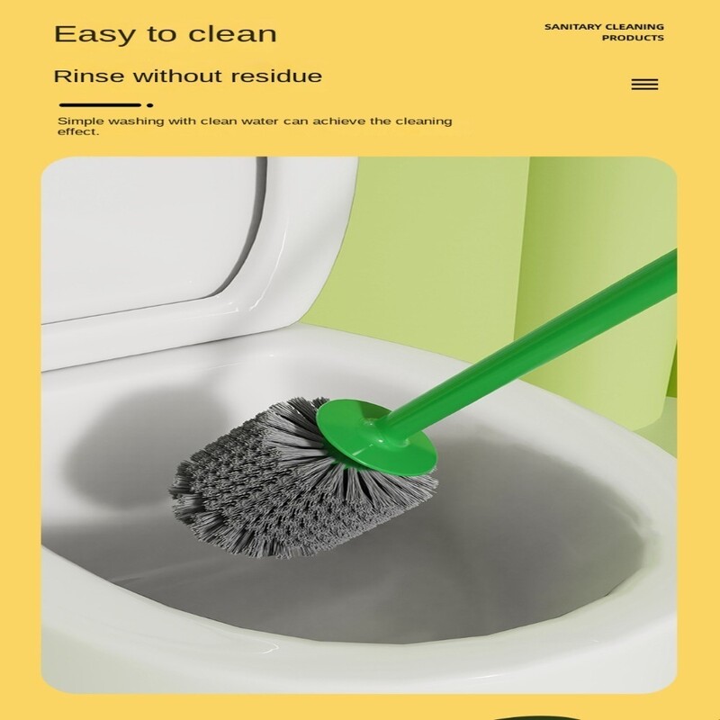 Plastikust pehmete harjastega puhastusharjad Green Frog WC-hari Loov pika varrega hari koos alusega tualett-vannitoa jaoks