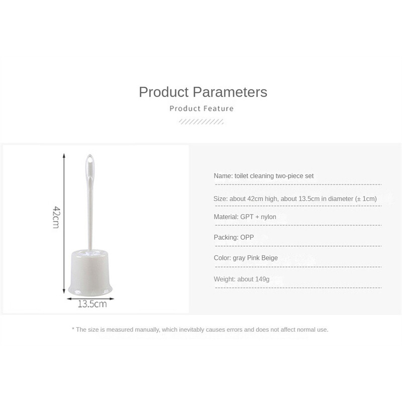Set de perii de toaletă cu mâner din plastic cu suport Perii de curățare pentru colțuri Cap rotund din nailon detașabil Accesorii pentru baie WC Clasic