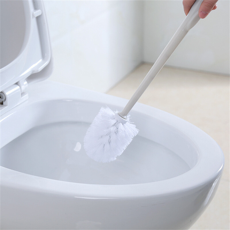 Set de perii de toaletă cu mâner din plastic cu suport Perii de curățare pentru colțuri Cap rotund din nailon detașabil Accesorii pentru baie WC Clasic