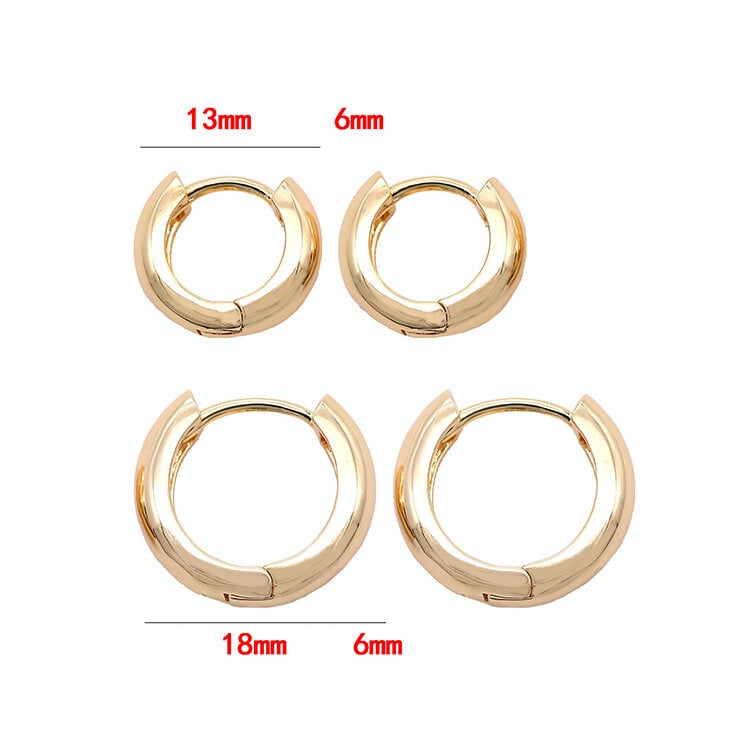 Tarpvalstybiniai nauji nauji paprasti apvalūs auskarai, padengti variu auksu Europos ir Amerikos blizgūs auskarai papuošalų gamyklos tiesioginis pardavimas