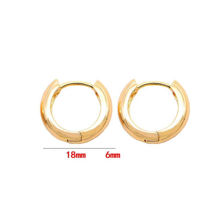 Tarpvalstybiniai nauji nauji paprasti apvalūs auskarai, padengti variu auksu Europos ir Amerikos blizgūs auskarai papuošalų gamyklos tiesioginis pardavimas