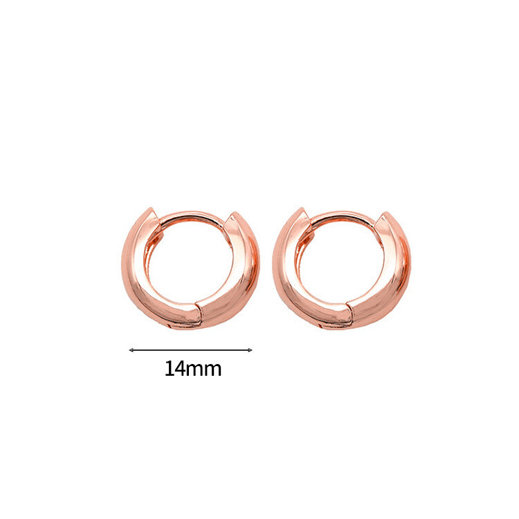 Tarpvalstybiniai nauji nauji paprasti apvalūs auskarai, padengti variu auksu Europos ir Amerikos blizgūs auskarai papuošalų gamyklos tiesioginis pardavimas